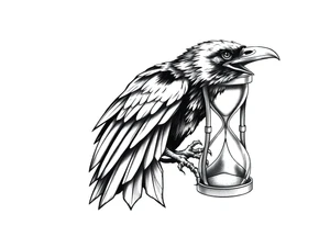 a raven and a hourglass. tattoo idea