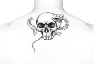 Skull with snake tattoo idea