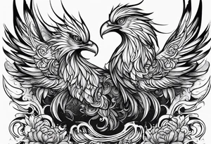 group of phoenix tattoo idea
