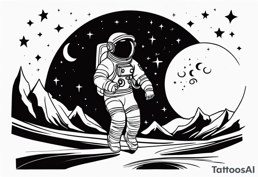 astronaut with music dancing in the moonlight tattoo idea astronaut with music dancing in the moonlight tattoo idea
