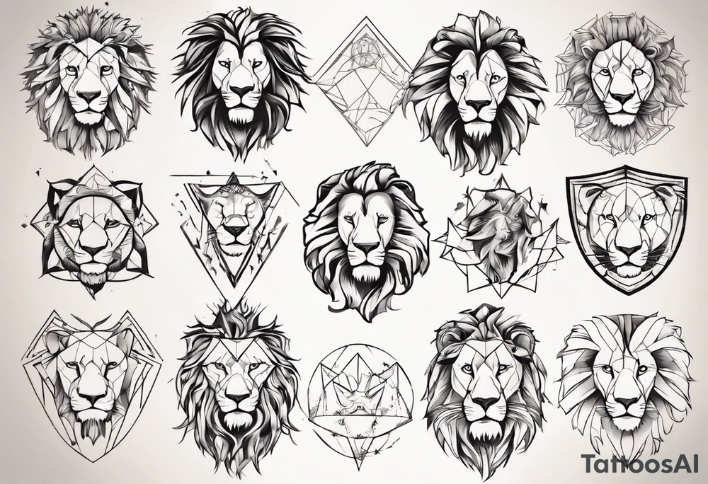 Lion, august, leader, zodiac tattoo idea