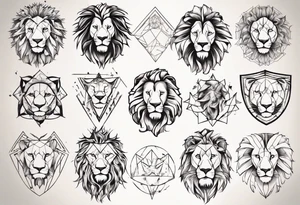Lion, august, leader, zodiac tattoo idea