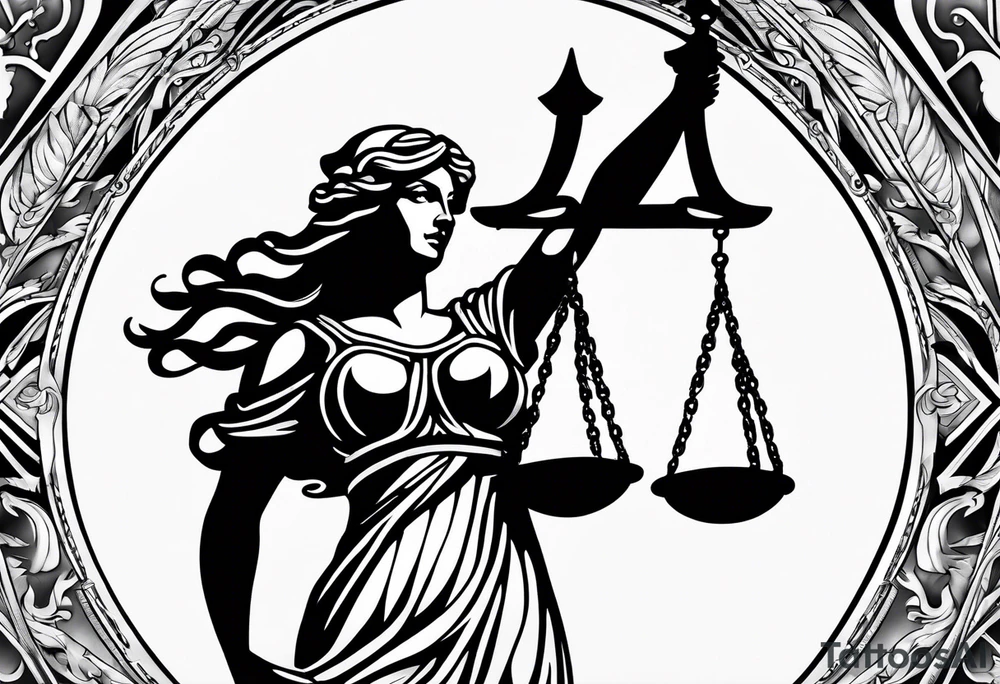 lady justice tattoo idea