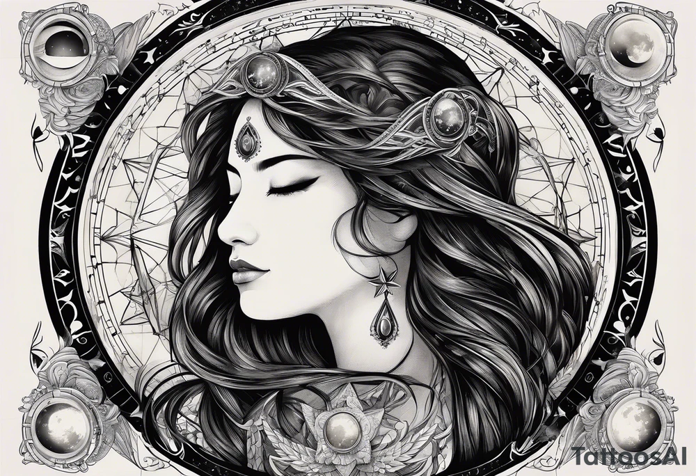 Astrology, Gemini, Natal Chart, angelic, soul mates, vision, planetary, ying yang, the moon, third eye, armband tattoo idea