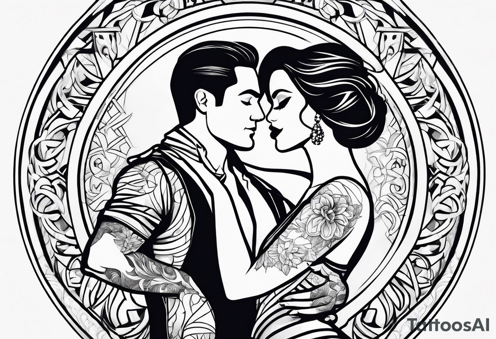 Dancing salsa couple tattoo idea