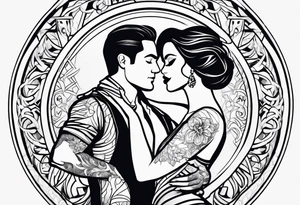 Dancing salsa couple tattoo idea