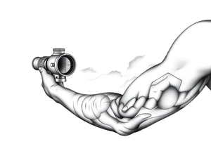 scope crosshairs with eerie fog in background tattoo idea