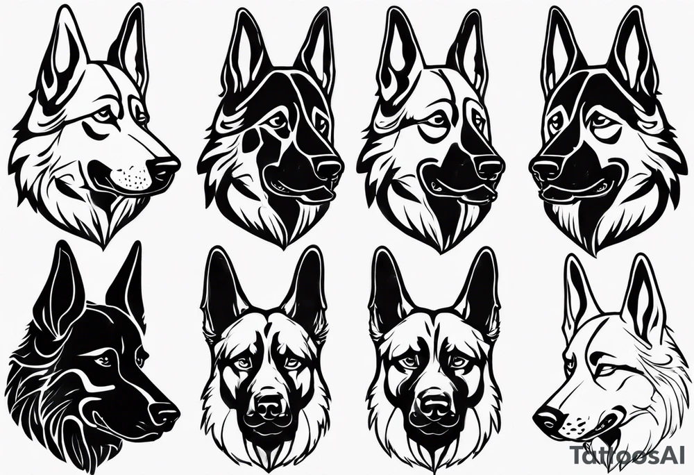 Snarling side profile German shepherd dog tattoo idea Snarling side profile German shepherd dog tattoo idea