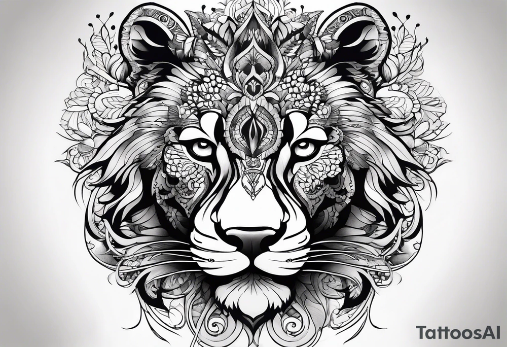 Злой лев tattoo idea