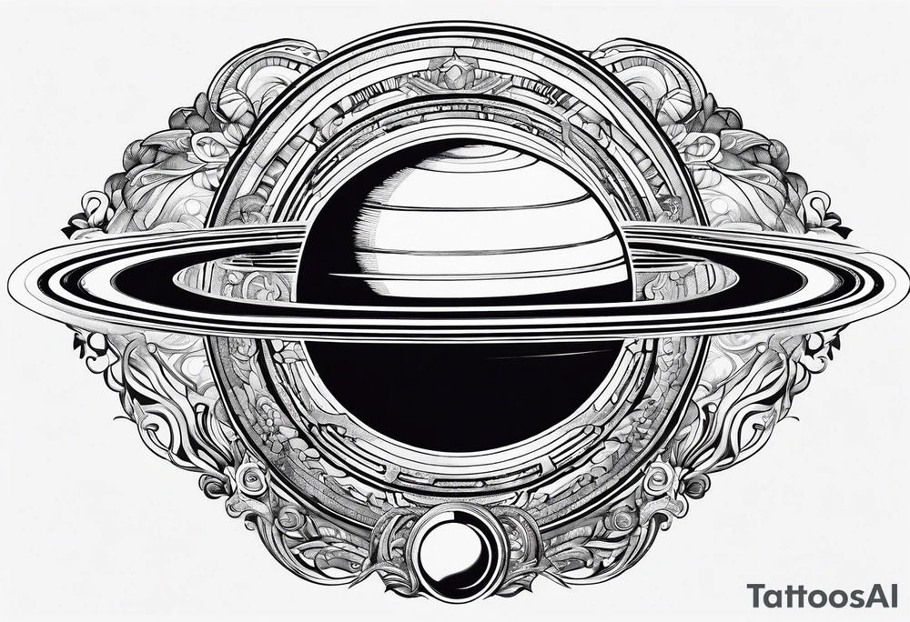 saturn in a psytrance key tattoo idea