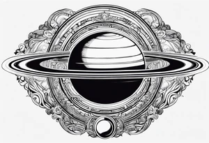 saturn in a psytrance key tattoo idea