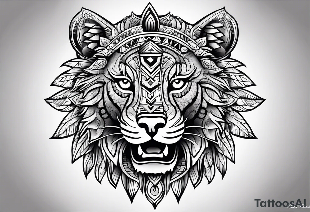 Aztec animal tattoo idea