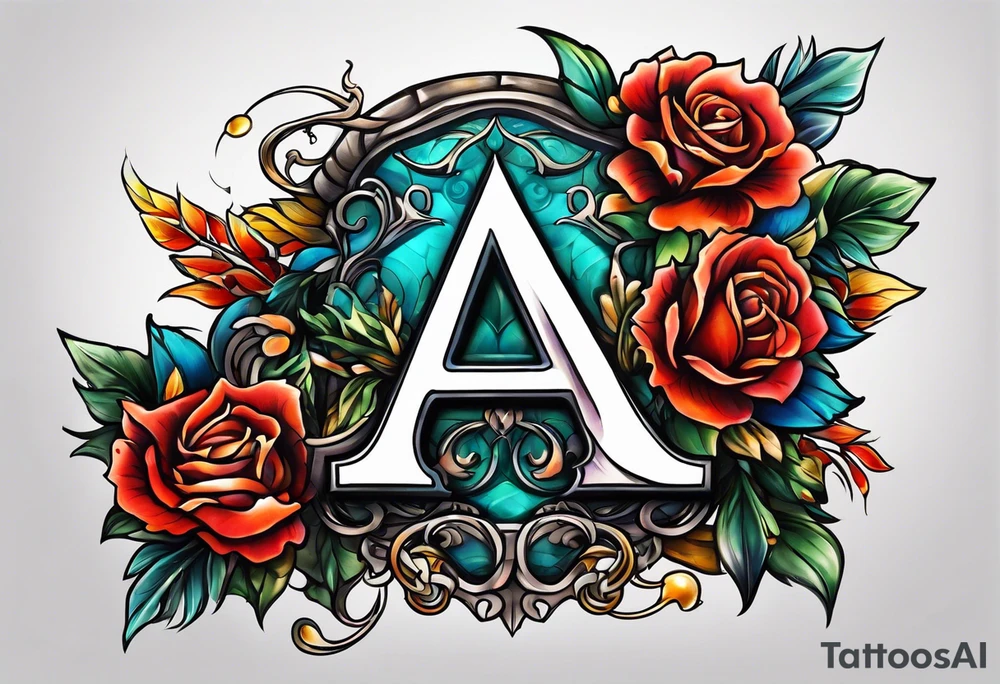 the letters A and R tattoo idea