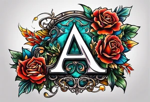 the letters A and R tattoo idea