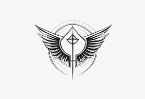 Wings with freedom symbol, Jedi symbol tattoo idea