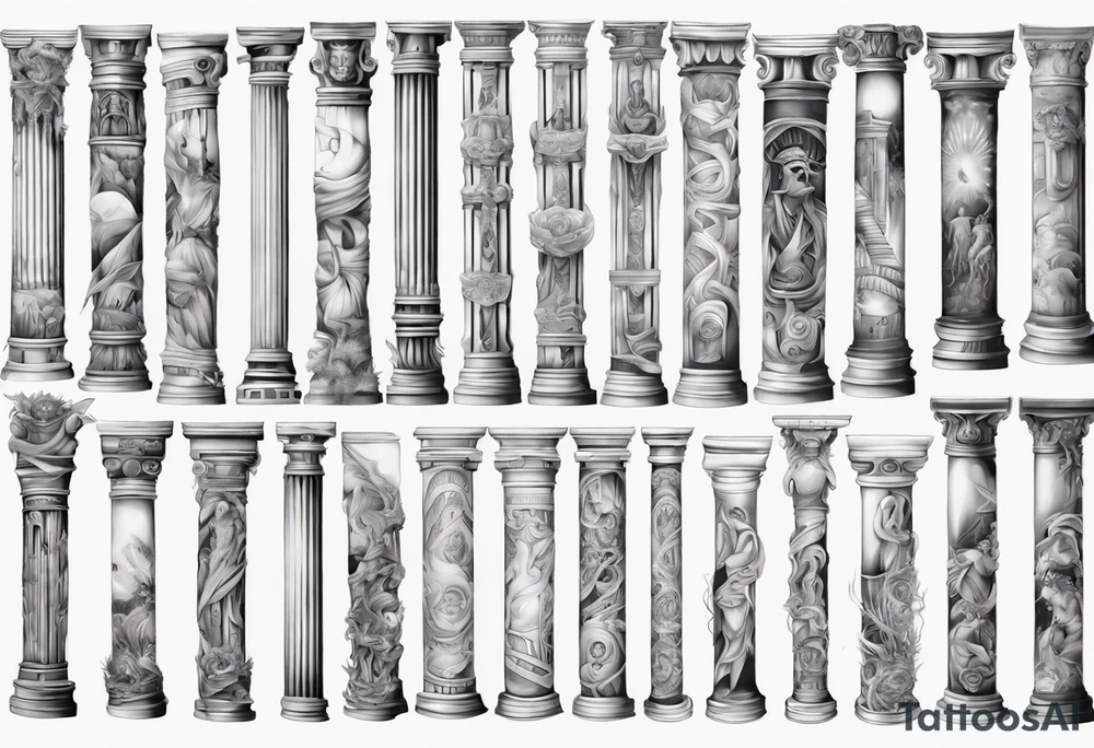 Half of a roman pillar tattoo idea