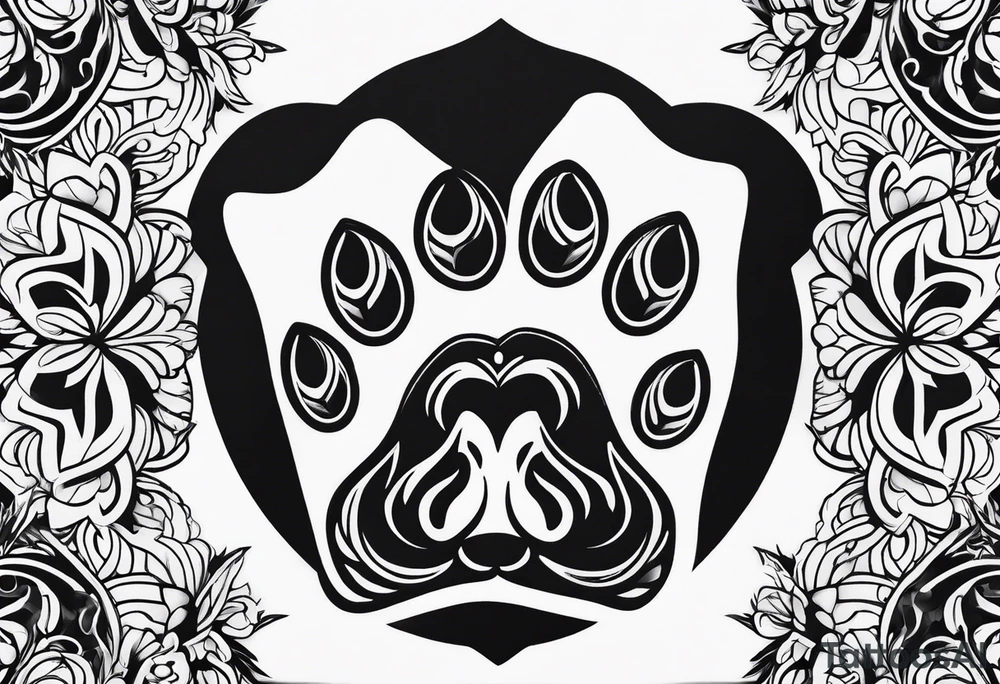 dog paw tattoo idea
