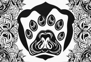 dog paw tattoo idea