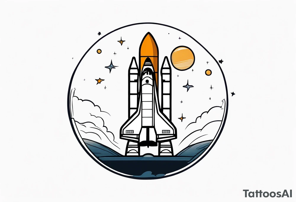 space shuttle launch in the distance tattoo idea