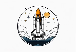 space shuttle launch in the distance tattoo idea
