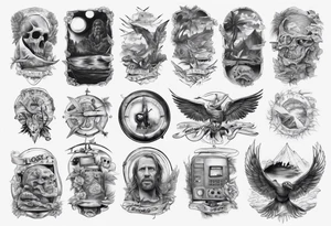 LOST Tv Series themes sleeve tattoo tattoo idea