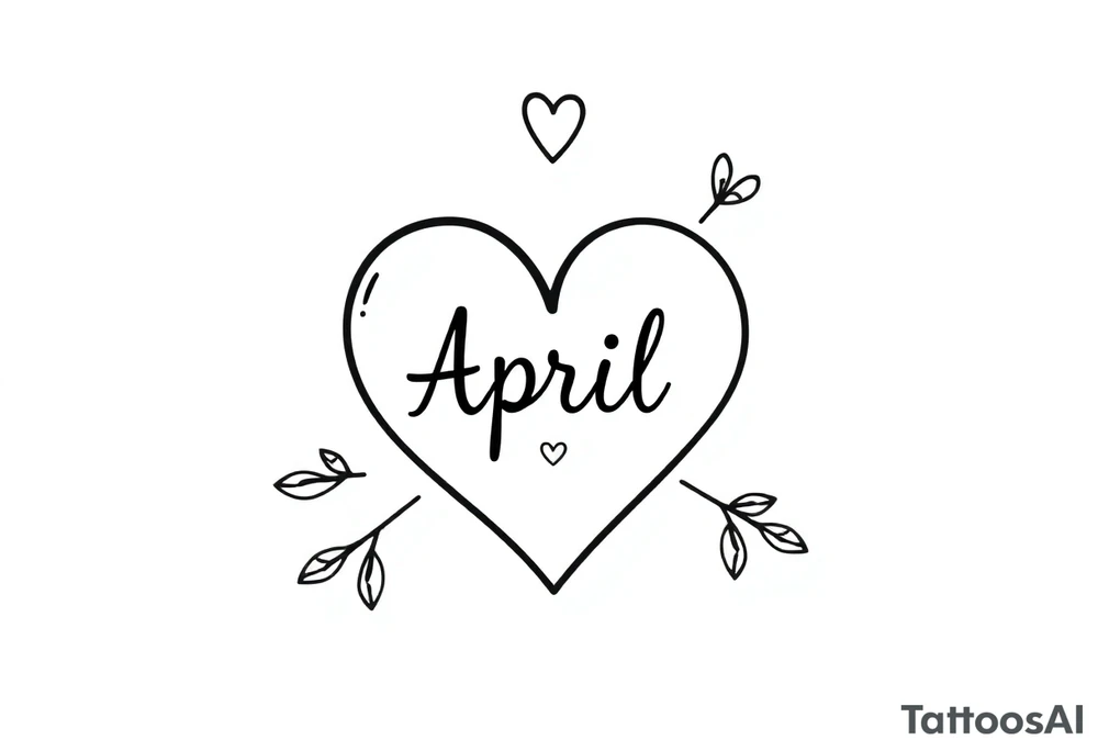 April heart tattoo idea