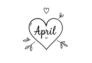 April heart tattoo idea