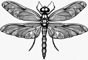 Dragonfly with a body made of a wrench tattoo idea