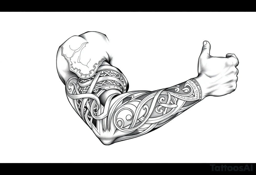 Celtic tribal sleeve tattoo idea