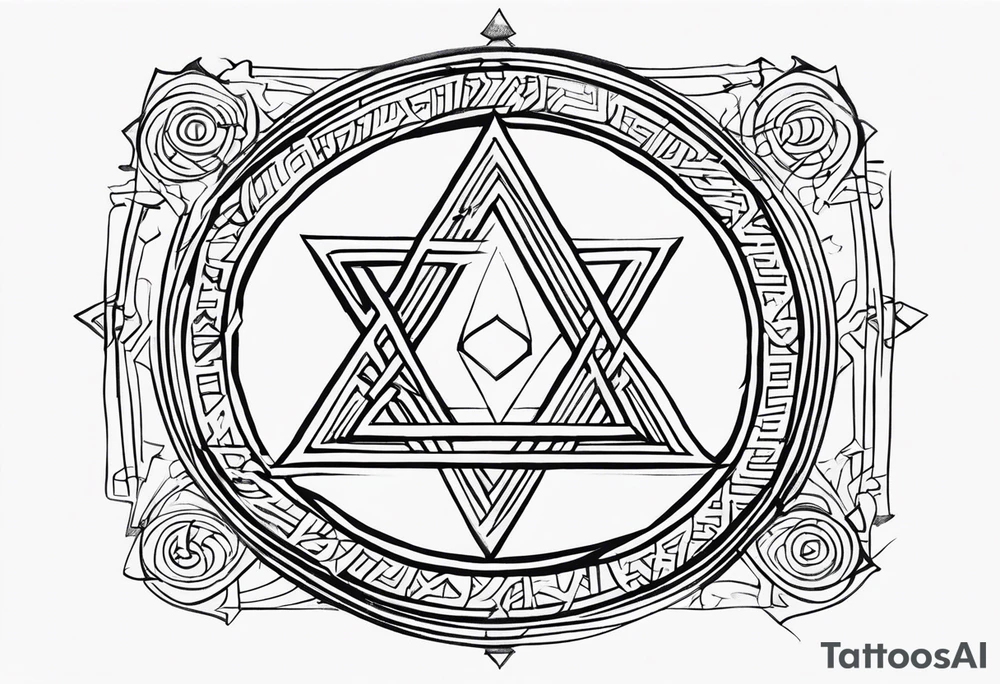 Ancient tetragrammaton to represent God's chosen one with a secret message written in Hebrew from God tattoo idea