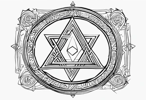 Ancient tetragrammaton to represent God's chosen one with a secret message written in Hebrew from God tattoo idea