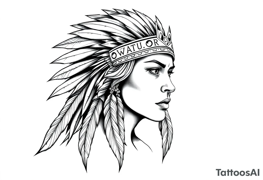 Female Native American tattoo idea