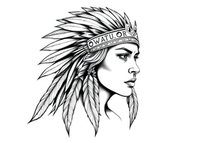 Female Native American tattoo idea