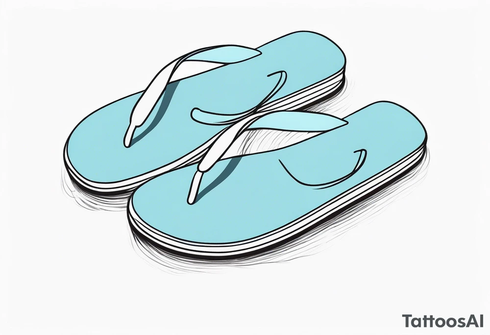 tiny light blue flip flop tattoo idea