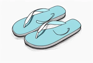 tiny light blue flip flop tattoo idea