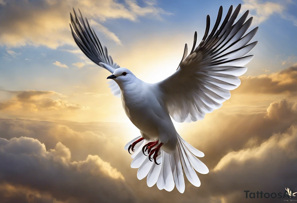 The dove is positioned lower on the forearm, with its wings gracefully outstretched as if gliding through the air. Its body is sleek and streamlined, conveying a sense of elegance and agility.
- The magpie is depicted higher up on the forearm, diving down aggressively with its wings spread wide and feathers ruffled. Its beak is open, suggesting a cry or battle call.
- The wind is represented by swirling patterns around the birds, creating a dynamic sense of movement. The lines of the wind should flow with the natural contours of the arm.
- The overall composition should balance the graceful flight of the dove with the bold attack of the magpie, capturing the intensity of the dogfight. tattoo idea