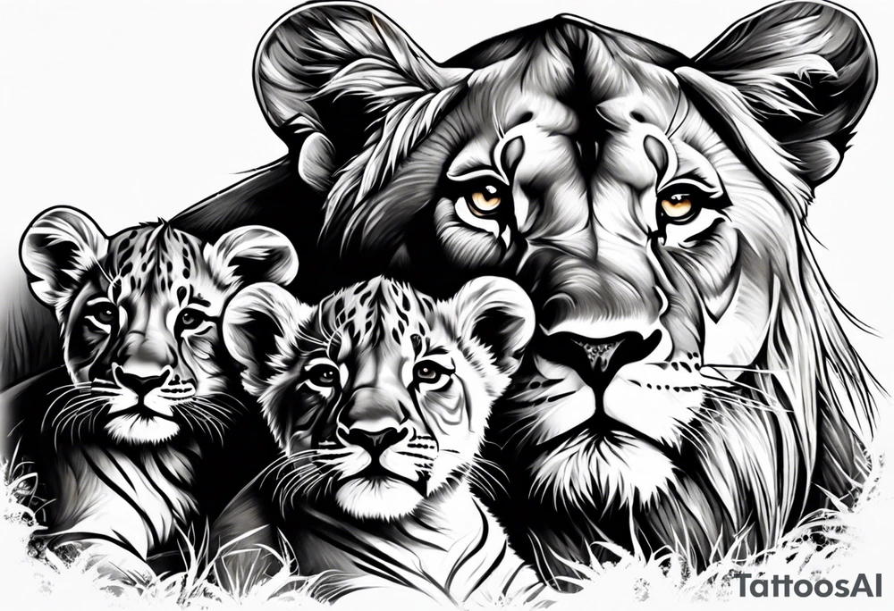 Lioness & Cubs tattoo idea