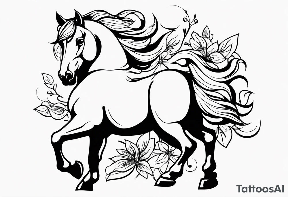 Simple horse chow with much notes in it tattoo idea