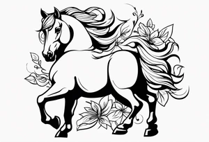 Simple horse chow with much notes in it tattoo idea