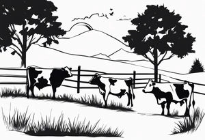 COWS IN YARD tattoo idea