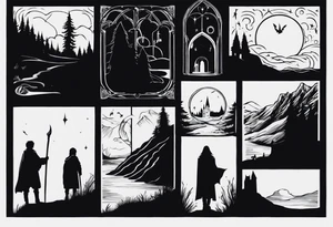 Lord of the rings with Harry Potter. Small and very simple. No portraits tattoo idea