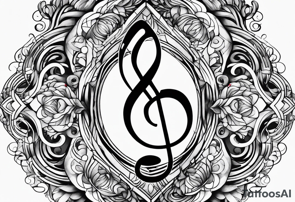 bass clef tattoo idea