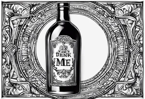 A bottle with a sign that says "drink me" tattoo idea