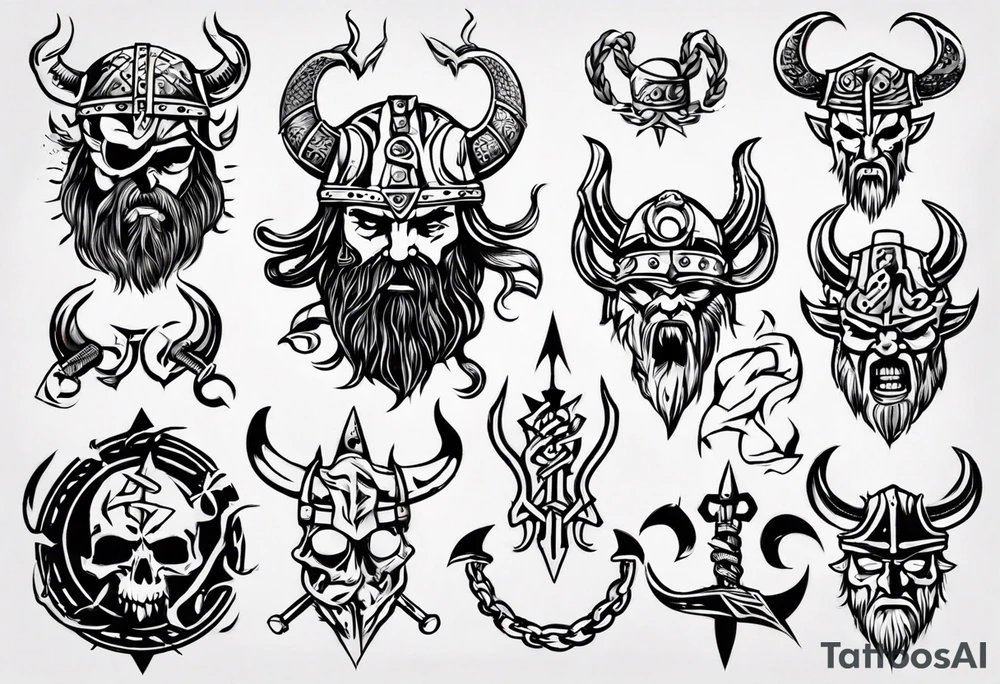 Heading saying “Viking Customs” tattoo idea