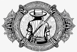 Zoro one piece tattoo to get on my forearm about 5-7 cm in length tattoo idea