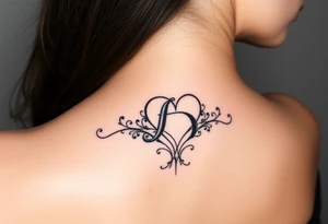 Letter B with a heart tattoo idea