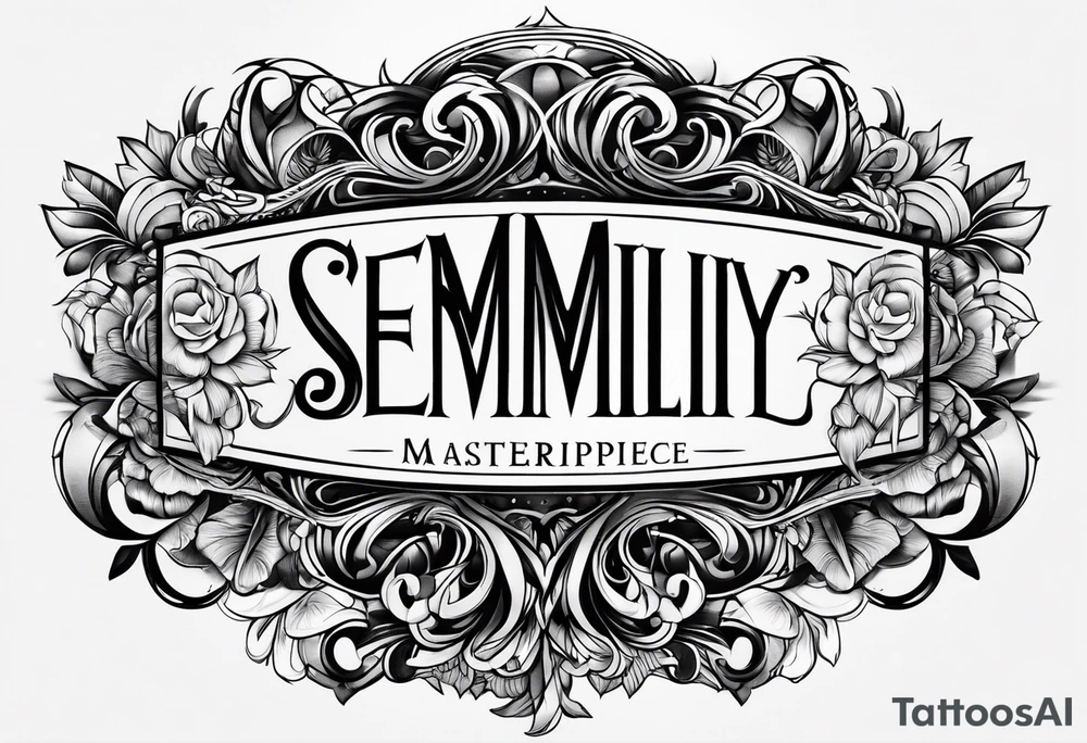 the name semilly with small letters black tattoo idea
