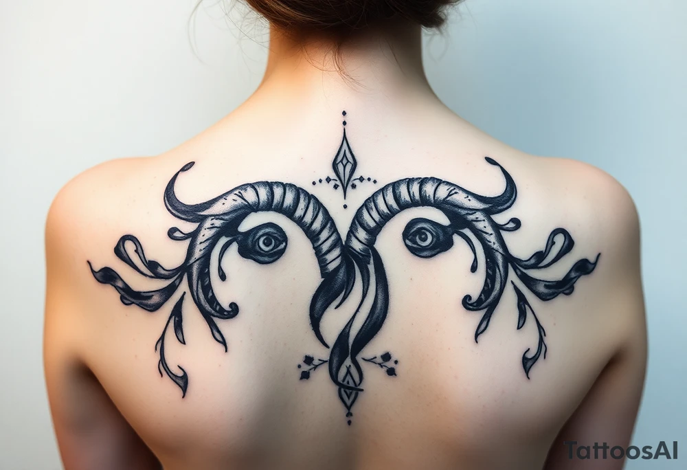 Emily. Aries. Feminine dark erotic tattoo idea