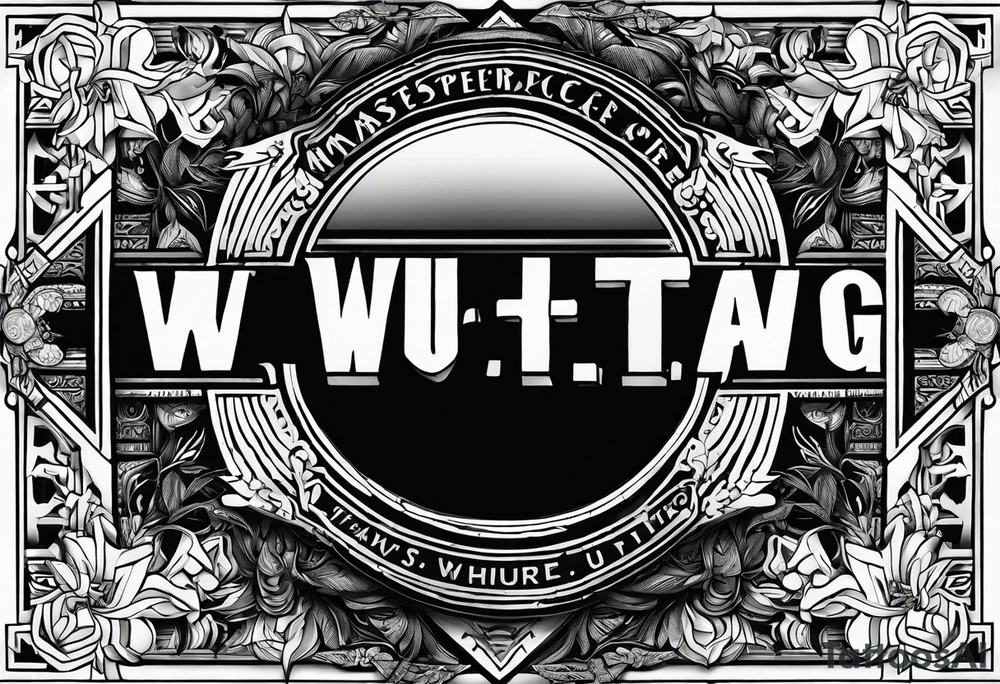 Wu-Tang label but instead of it, saying Wu-Tang  write, down by Law tattoo idea