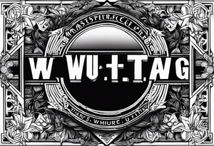 Wu-Tang label but instead of it, saying Wu-Tang  write, down by Law tattoo idea